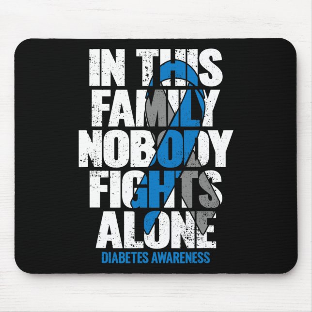 In November we Wear Blue T1D T2D Diabetic Diabetes Mouse Pad (Front)