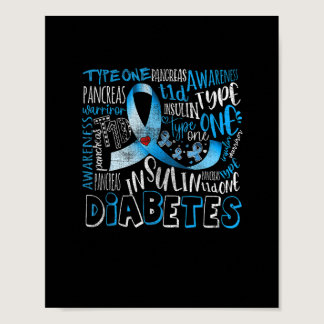 In November We Wear Blue T1D Type 1 Diabetes Aware Poster