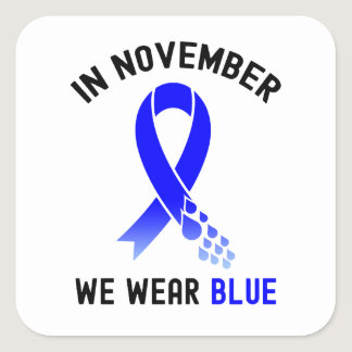 In November We Wear Blue, World Diabetes Day Square Sticker
