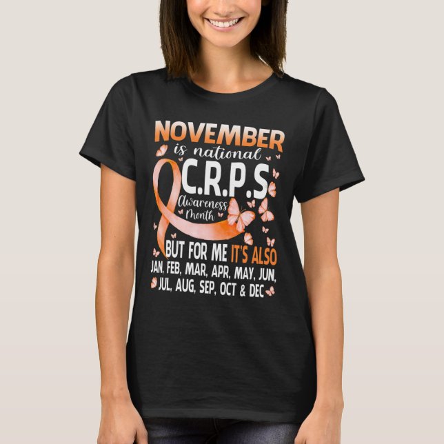 In November We Wear Orange Ribbon CRPS Awareness M T-Shirt (Front)