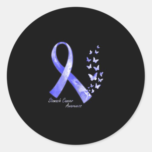In November We Wear Periwinkle Ribbon Stomach Canc Classic Round Sticker