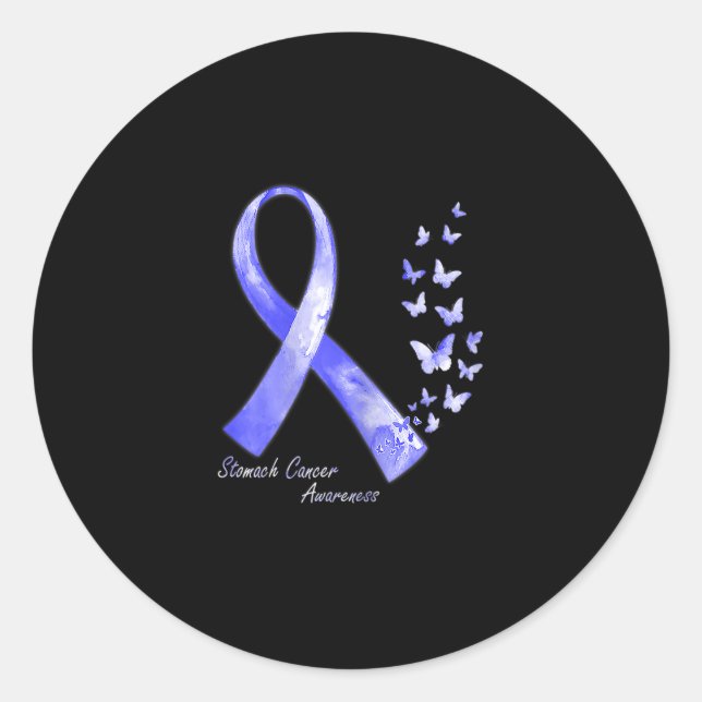 In November We Wear Periwinkle Ribbon Stomach Canc Classic Round Sticker (Front)