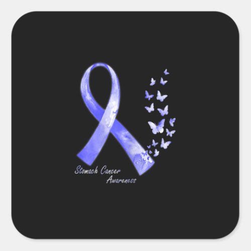 In November We Wear Periwinkle Ribbon Stomach Canc Square Sticker