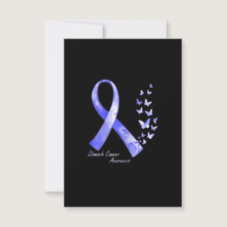 In November We Wear Periwinkle Ribbon Stomach Canc Thank You Card