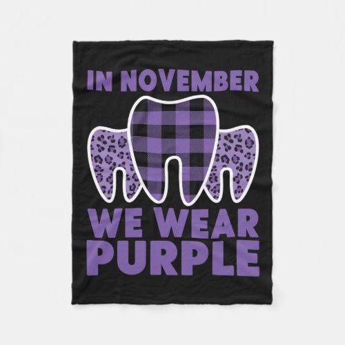 In November We Wear Purple Alzheimerheimer Awarene Fleece Blanket
