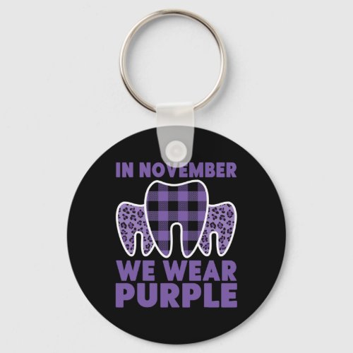 In November We Wear Purple Alzheimerheimer Awarene Keychain