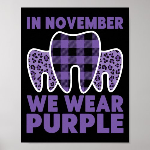 In November We Wear Purple Alzheimerheimer Awarene Poster