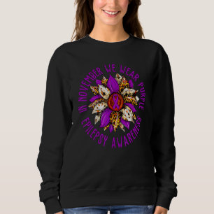 In November We Wear Purple Flower Ribbon Epilepsy  Sweatshirt