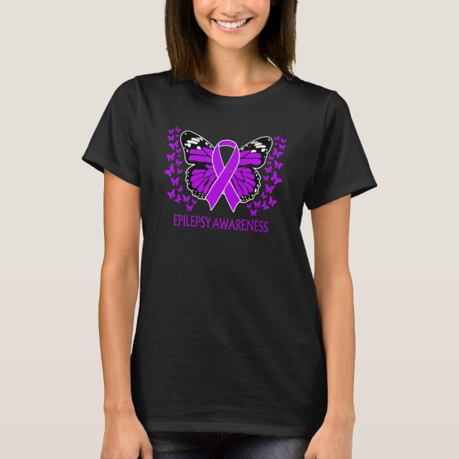 In November We Wear Purple For Epilepsy Awareness  T-Shirt (Front)