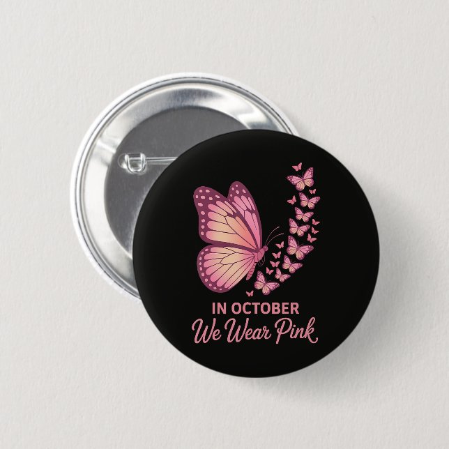 In October Pink Breast Butterfly Button (Front & Back)