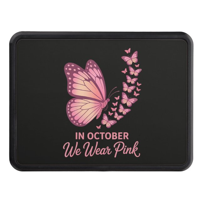 In October Pink Breast Butterfly Hitch Cover (Front)