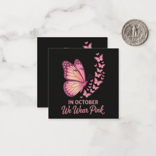 In October Pink Breast Butterfly Note Card