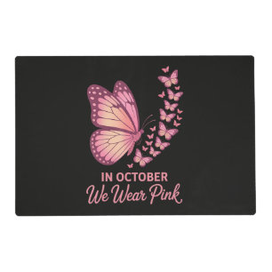 In October Pink Breast Butterfly Placemat