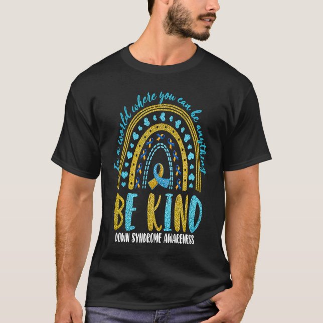 In October We Wear Blue And Yellow Down Syndrome A T-Shirt (Front)