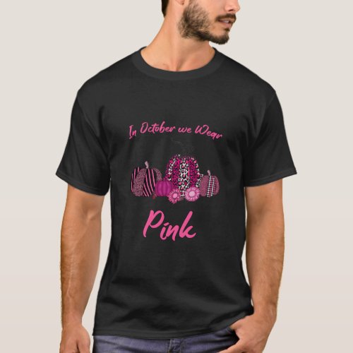 In October We Wear K Breast Cancer Leopard Plaid P T_Shirt