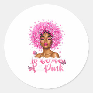 In October We Wear Nk Black Women Breast Cancer Bu Classic Round Sticker