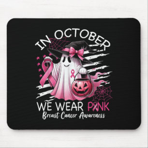 In October We Wear Nk Boo Ghost Breast Cancer Nk R Mouse Pad