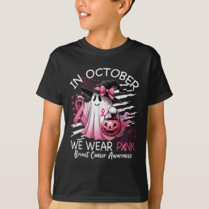 In October We Wear Nk Boo Ghost Breast Cancer Nk R T-Shirt