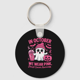 In October We Wear Nk Breast Cancer Awareness Hall Keychain