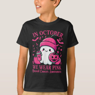 In October We Wear Nk Breast Cancer Boo Ghost Hall T-Shirt