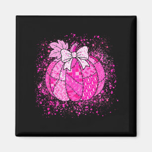 In October We Wear Nk Breast Cancer Pumpkin Hallow Magnet