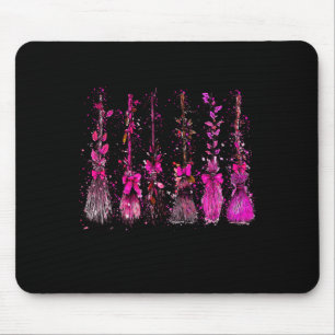 In October We Wear Nk Broom Witch Breast Cancer Ha Mouse Pad