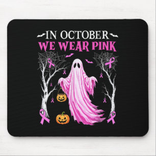 In October We Wear Nk Ghost Boo Breast Cancer Wome Mouse Pad