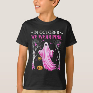 In October We Wear Nk Ghost Boo Breast Cancer Wome T-Shirt