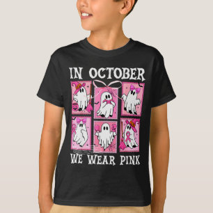 In October We Wear Nk Ghost Breast Cancer Hallowee T-Shirt