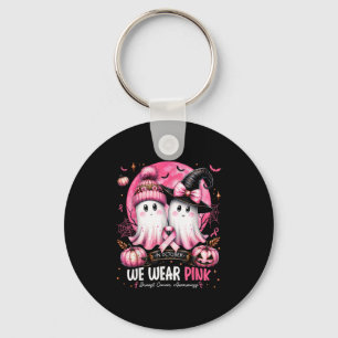 In October We Wear Nk Ghost Witch Breast Cancer Aw Keychain