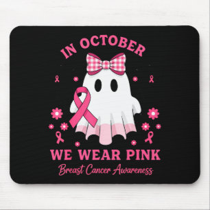 In October We Wear Nk Ghost Witch Breast Cancer Aw Mouse Pad