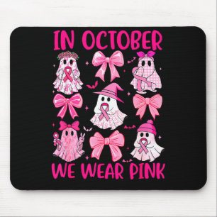 In October We Wear Nk Ghost Witch Breast Cancer Aw Mouse Pad