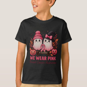 In October We Wear Nk Ghosts Breast Cancer Awarene T-Shirt