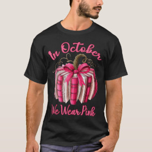 In October We Wear Nk Pumpkin Book Breast Cancer T T-Shirt