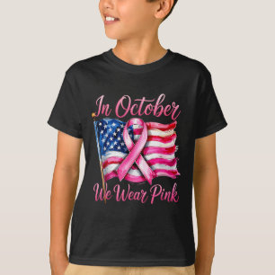 In October We Wear Nk Ribbon 2025 Breast Cancer Aw T-Shirt