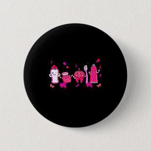 In October We Wear Nk Tooth Dental Breast Cancer A Button
