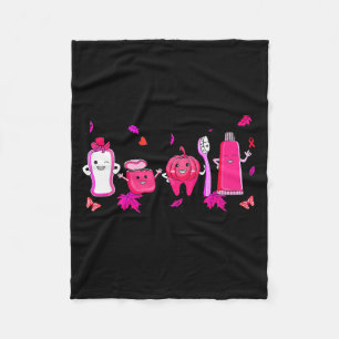 In October We Wear Nk Tooth Dental Breast Cancer A Fleece Blanket
