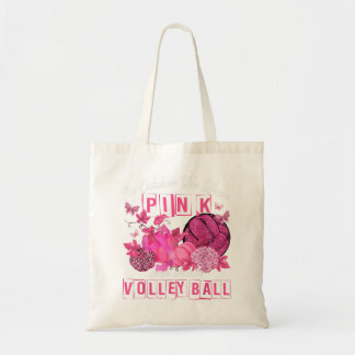 In October We Wear Pink And Watch Volleyball Breas Tote Bag