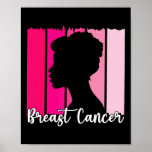 In October We Wear Pink Black Afro Women Breast Ca Poster