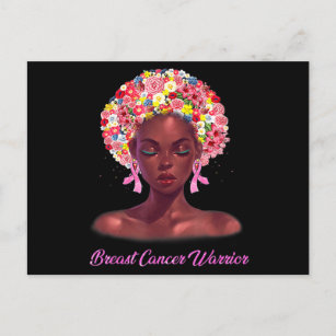In October We Wear Pink Black Woman Breast Cancer  Postcard