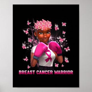 In October We Wear Pink Black Woman Breast Cancer  Poster