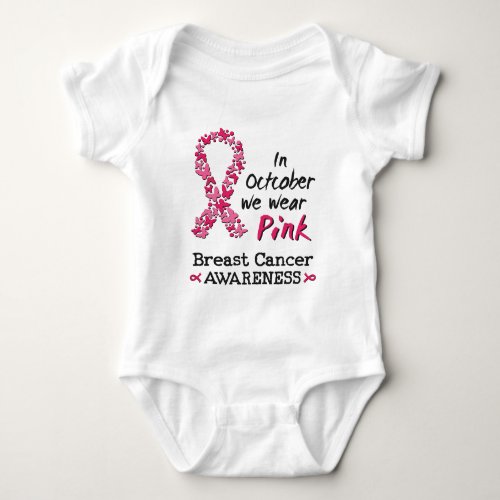 In October we wear pink Breast Cancer Awareness Baby Bodysuit