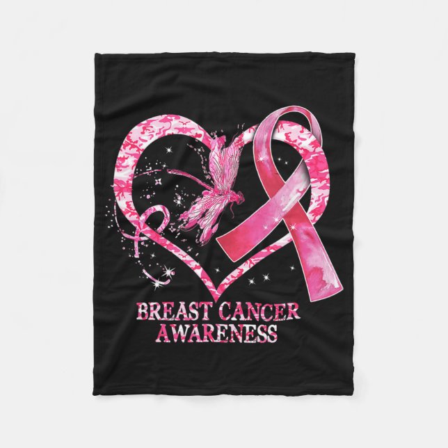 In October We Wear Pink Breast Cancer Awareness Dr Fleece Blanket (Front)