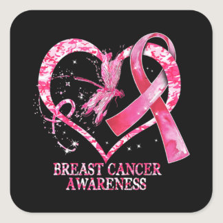 In October We Wear Pink Breast Cancer Awareness Dr Square Sticker