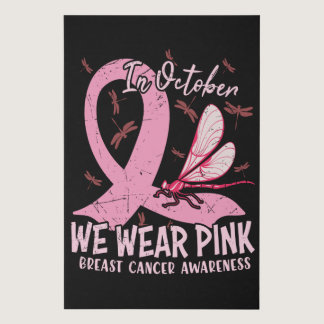 In October We Wear Pink Breast Cancer Awareness Faux Canvas Print