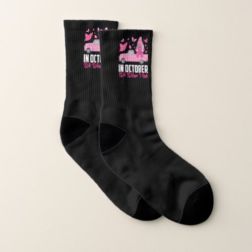 In October We Wear Pink Breast Cancer Awareness Gn Socks