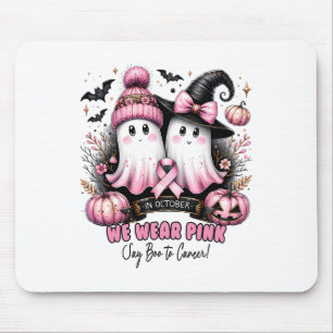 In October We Wear Pink Breast Cancer Awareness Ha Mouse Pad