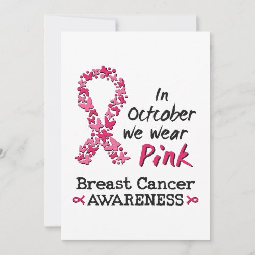 In October we wear pink Breast Cancer Awareness Invitation