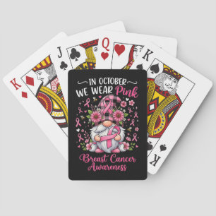 in October We Wear Pink Breast Cancer Awareness Poker Cards