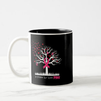 In October We Wear Pink Breast Cancer Awareness Ri Two-Tone Coffee Mug